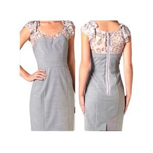 Rebecca Taylor Fabulous Gray Melange Bustier Combo Dress